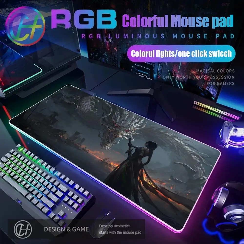 

Коврик для мыши Dragon RGB игровой коврик для мыши настольный коврик HD геймер большой светодиодный светильник XXL коврики для мыши ПК компьютерный ковер