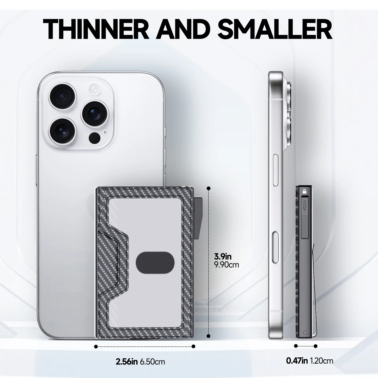حامل بطاقات منبثق أوتوماتيكي بحجب RFID للرجال، وصول سريع، تصميم آمن، محفظة معدنية على طراز الأعمال، محفظة متينة