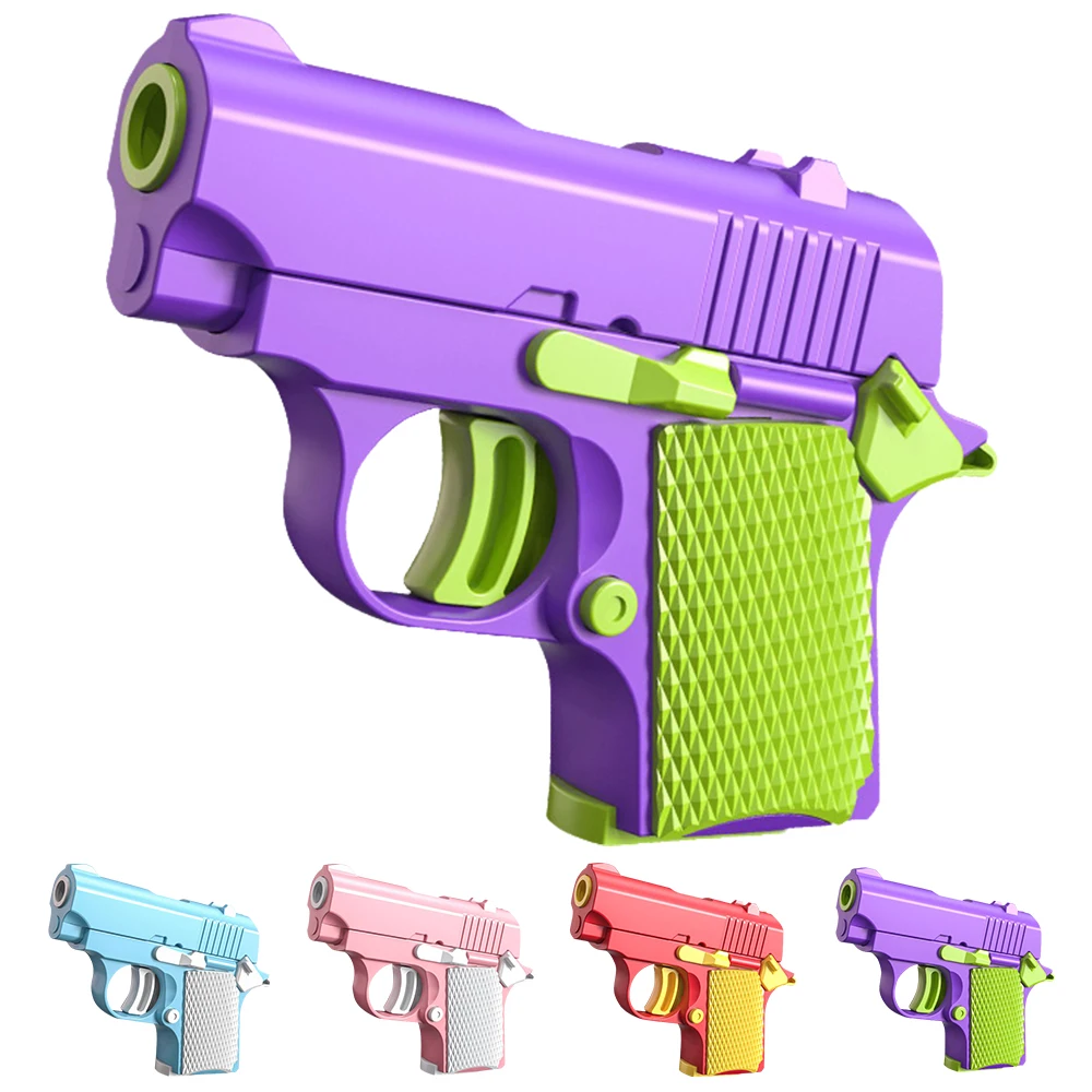 3D Printed Anti Stress Gun Stress Relief Pistola Anti Stress ABS Plastic Mini 3D Printed Gravity Fidget Gun Pistol Toy Gift