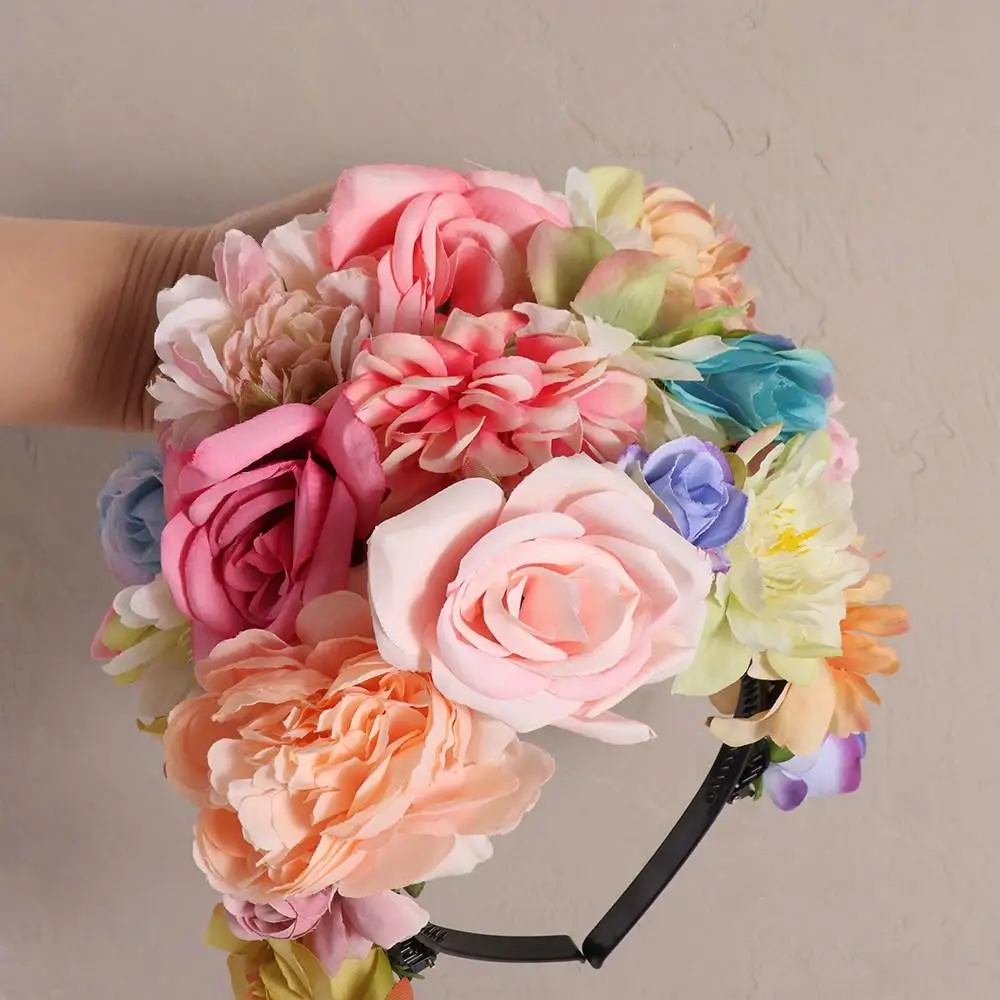 

Sweet Simulation Flower Floral Garland Hair Hoop Hair Ornaments Children Flower Headband Headwear Headress Bridal Crown Wedding