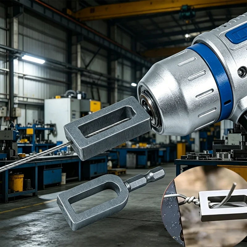 Multifunctional 1/4 Hexshank Drillwire Twisting Tool Heavy Hexagonal Handle Drill Strander Pipeline Steel Bar Installation Tool