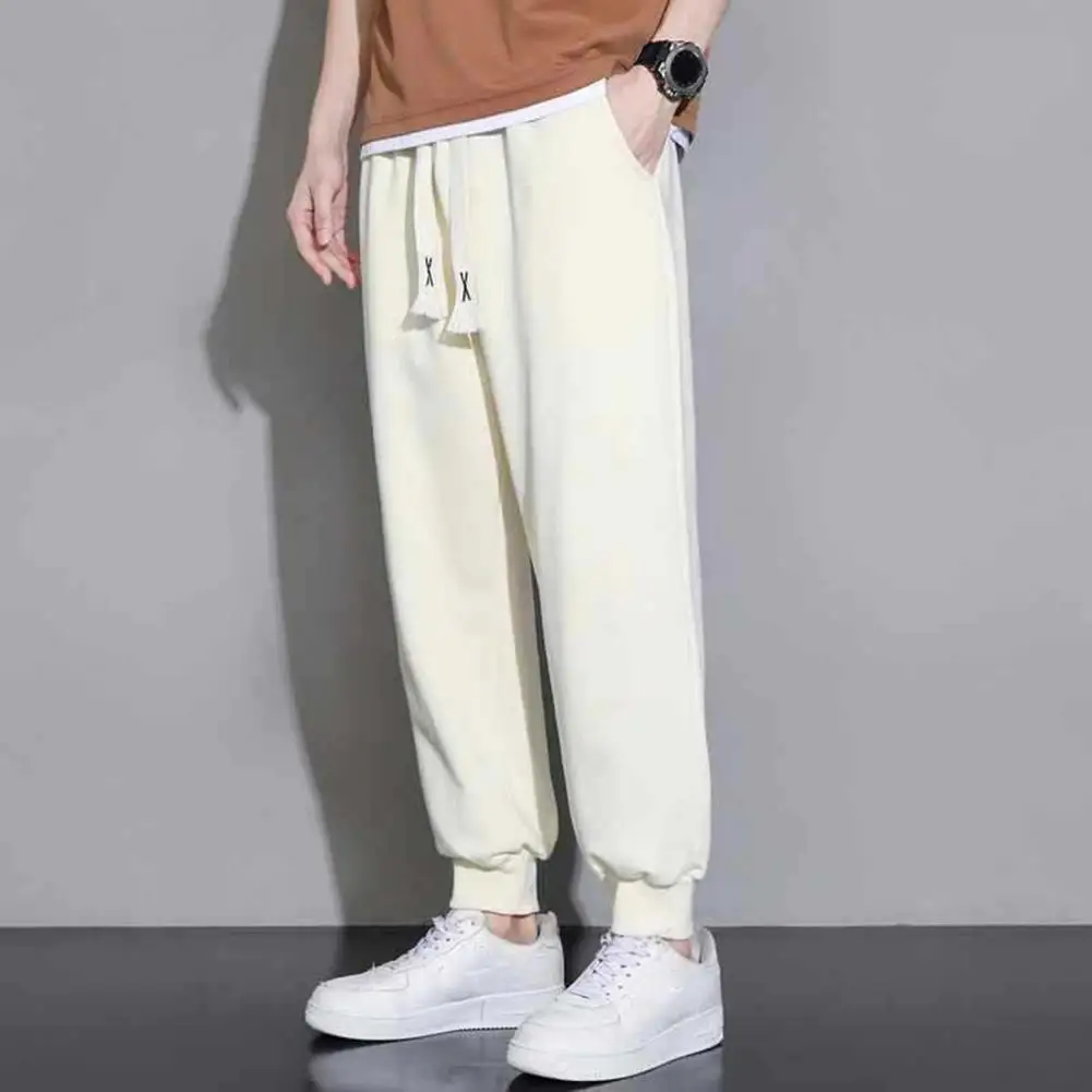 Men Sweatpants Men's Drawstring Elastic Waist Sweatpants with Pockets Loose Straight Fit Sport Trousers for Daily Wear Casual