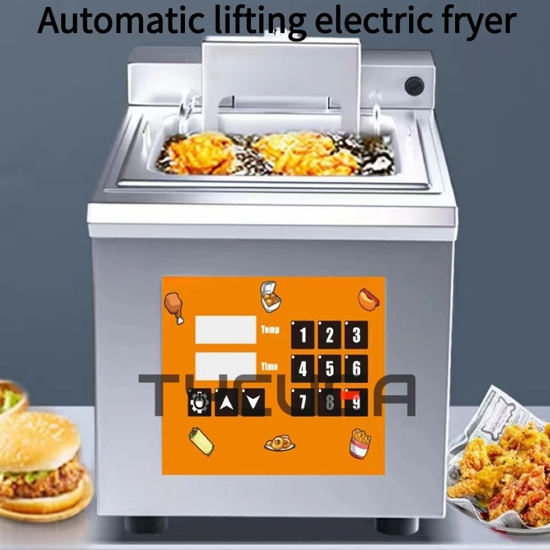 Electric Deep Fryer Automatic Lifting Intelligent Timing Thermostat Chicken Grill French Fries Frying Machine Heating Cooker