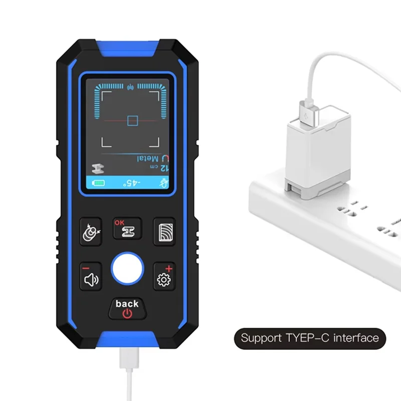 

B03B-NF-518 Metal Detector LCD Display With Positioning Hole For AC Live Cable Wires Metal Wood Stud Find