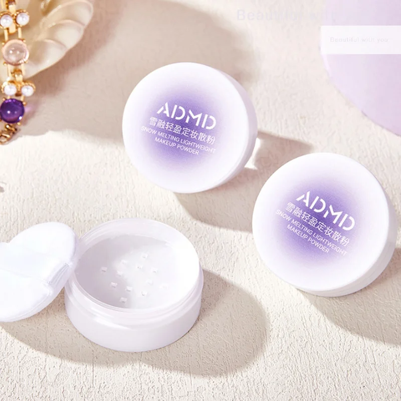 Finitura per il trucco Cipria fissante sciolta Cipria morbida naturale traslucida per il viso Controllo dell'olio Cipria in polvere cosmetica invisibile   ﻿