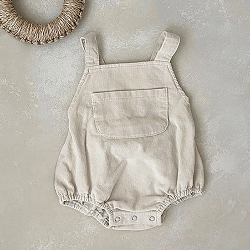 Korean Style Baby Boys Girl Bodysuits Sleeveless Corduroy Newborn Baby Boys Girls Jumpsuit Spring Autumn Baby Boys Girls Clothes