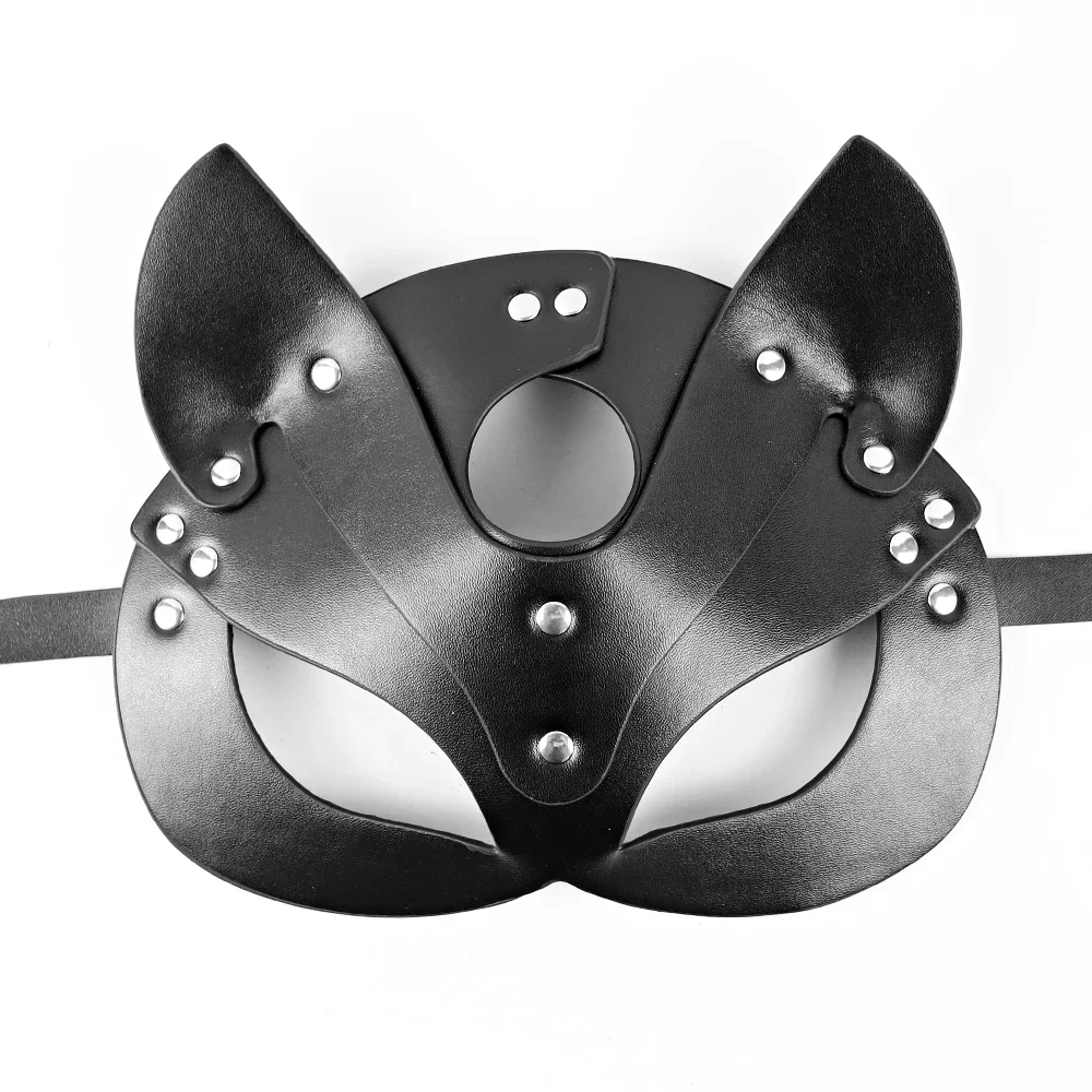 Masque Catwoman Sexy Bd Sm Masque fétiche Carnaval Mascarade Masques de bondage Jeu pour adultes Masques spéciaux oreilles de chat Masque facial de chat Cosplay