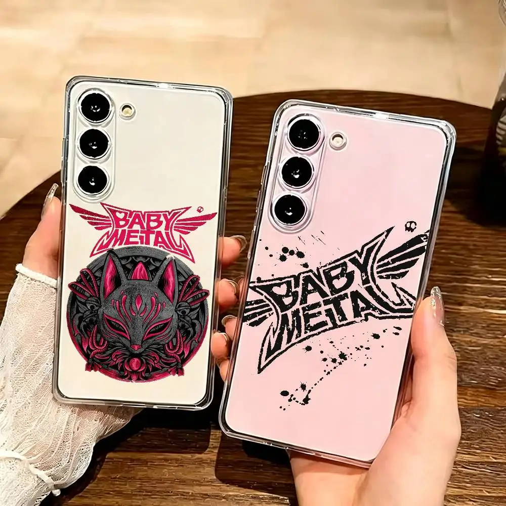 B-baby M-metal BAND Transparent Shockproof Phone Case For Samsung GalaxyA13,21s,22,31,32,52,53,71,72,73