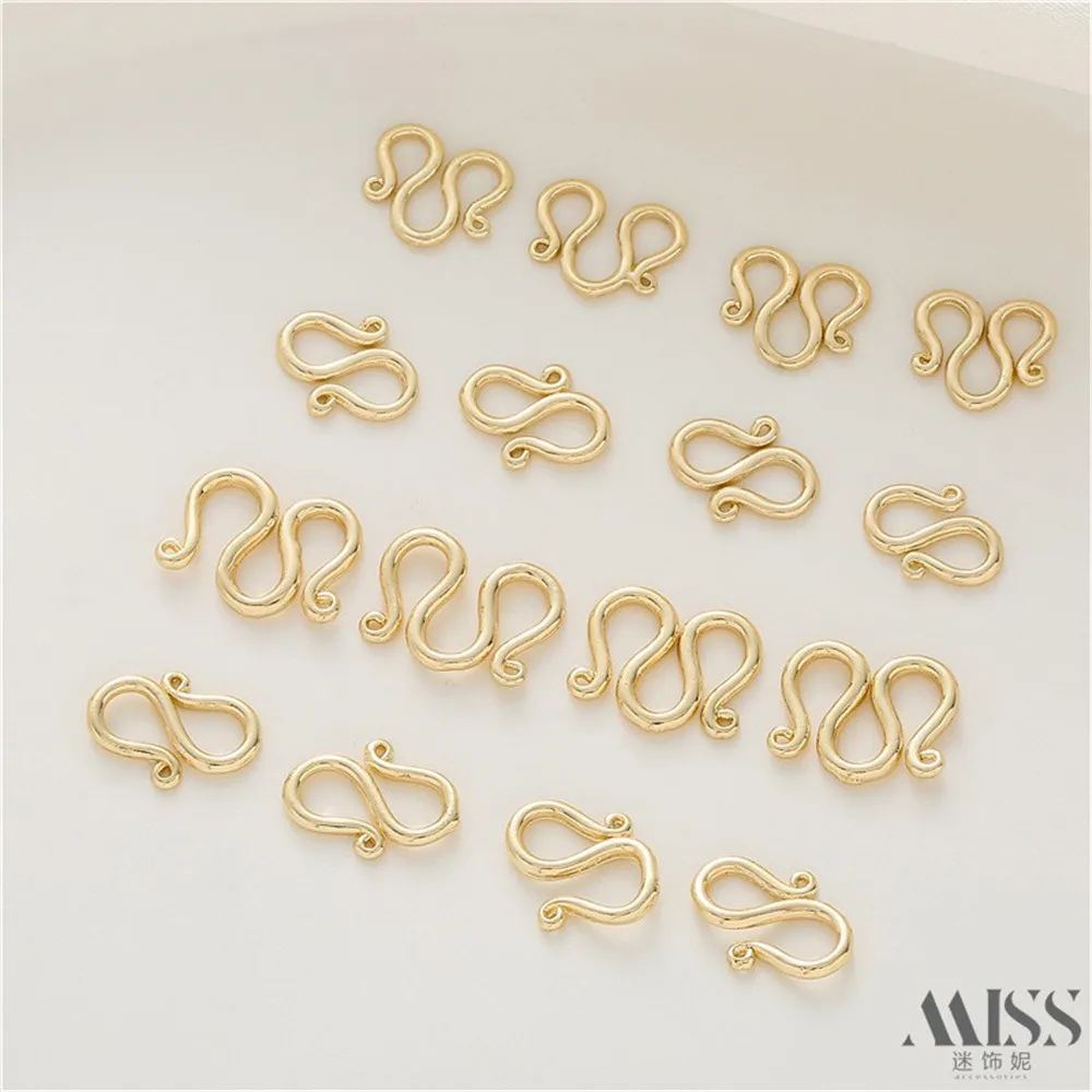 14K Gold Color S Buckle M Buckle Connection Buckle Bracelet Necklace Buckle Closure Buckle DIY Handmade Jewelry Accessories