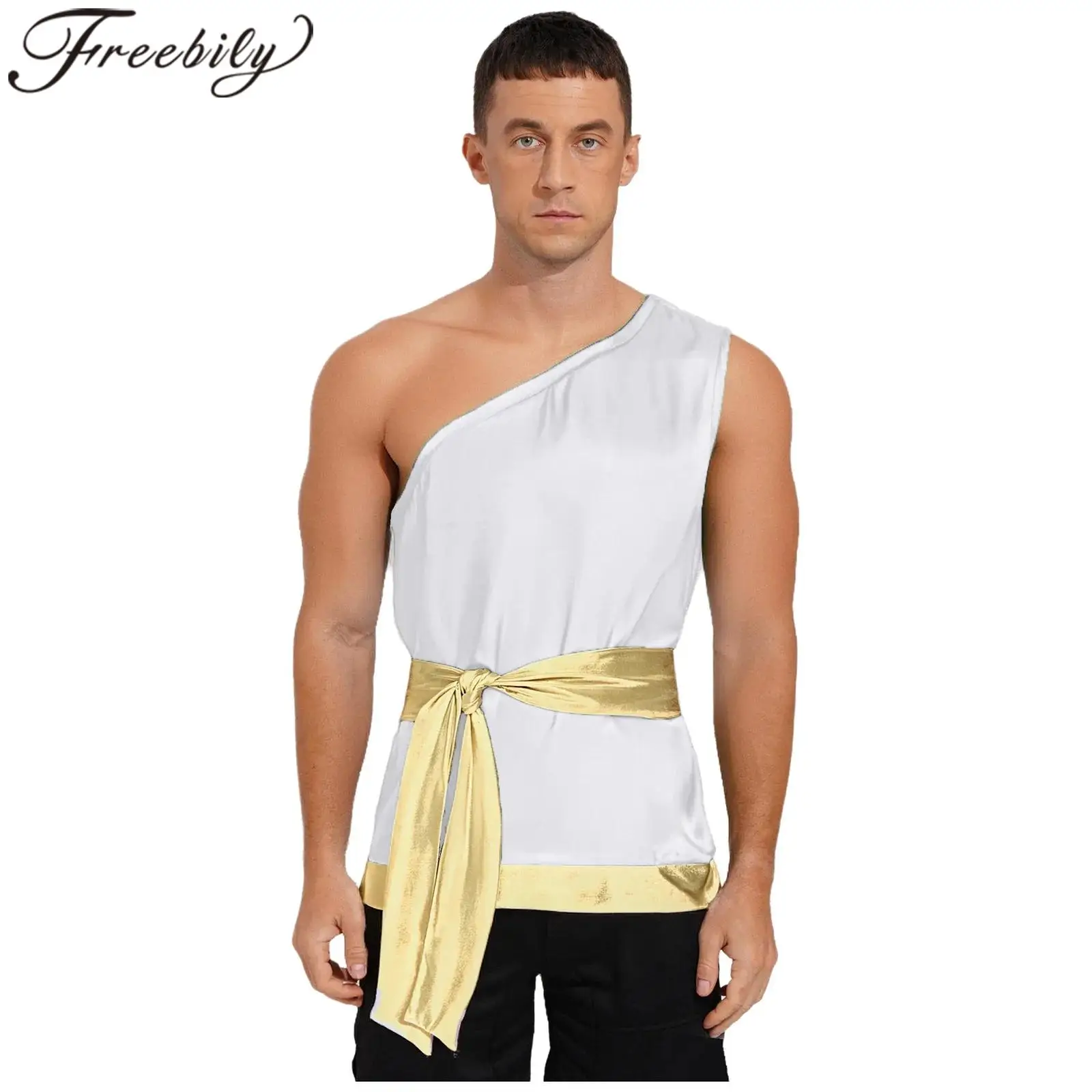 Mens Praise Worship Dance Top Metallic Liturgical Dance Costume Celebration of Spirit Tunic Shirt Tank Top Lyrical Dancewear