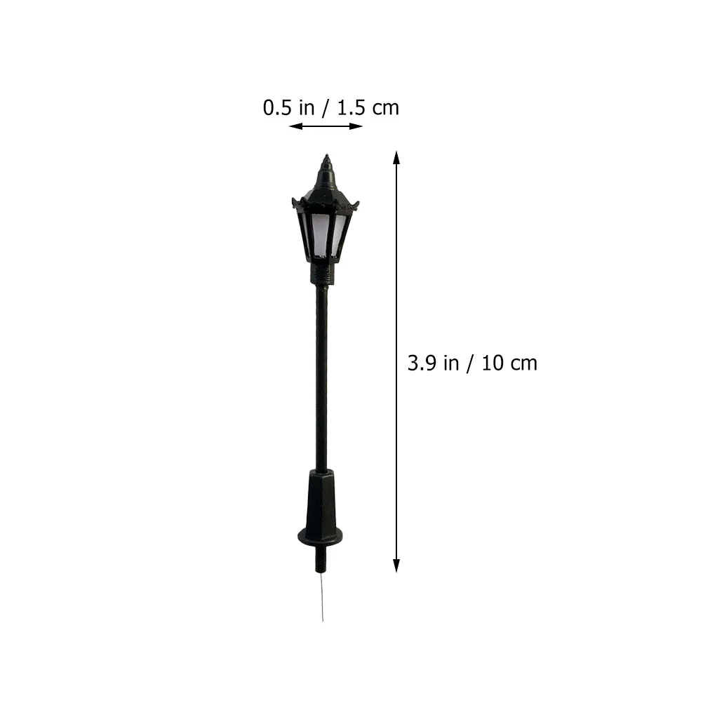 10-teilige Laternenpfahl, Straßenlaterne, Modelldekoration, Lampenschirme, ABS-Verzierungen, Mikrolichter