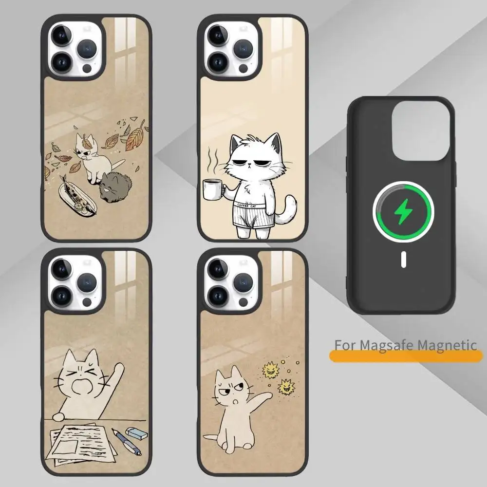 

Cat Band Funny Anime Phone Case For iPhone 17,16,15,14,13,Pro,Max,Plus,Magnetic For Magsafe Wireless Charging