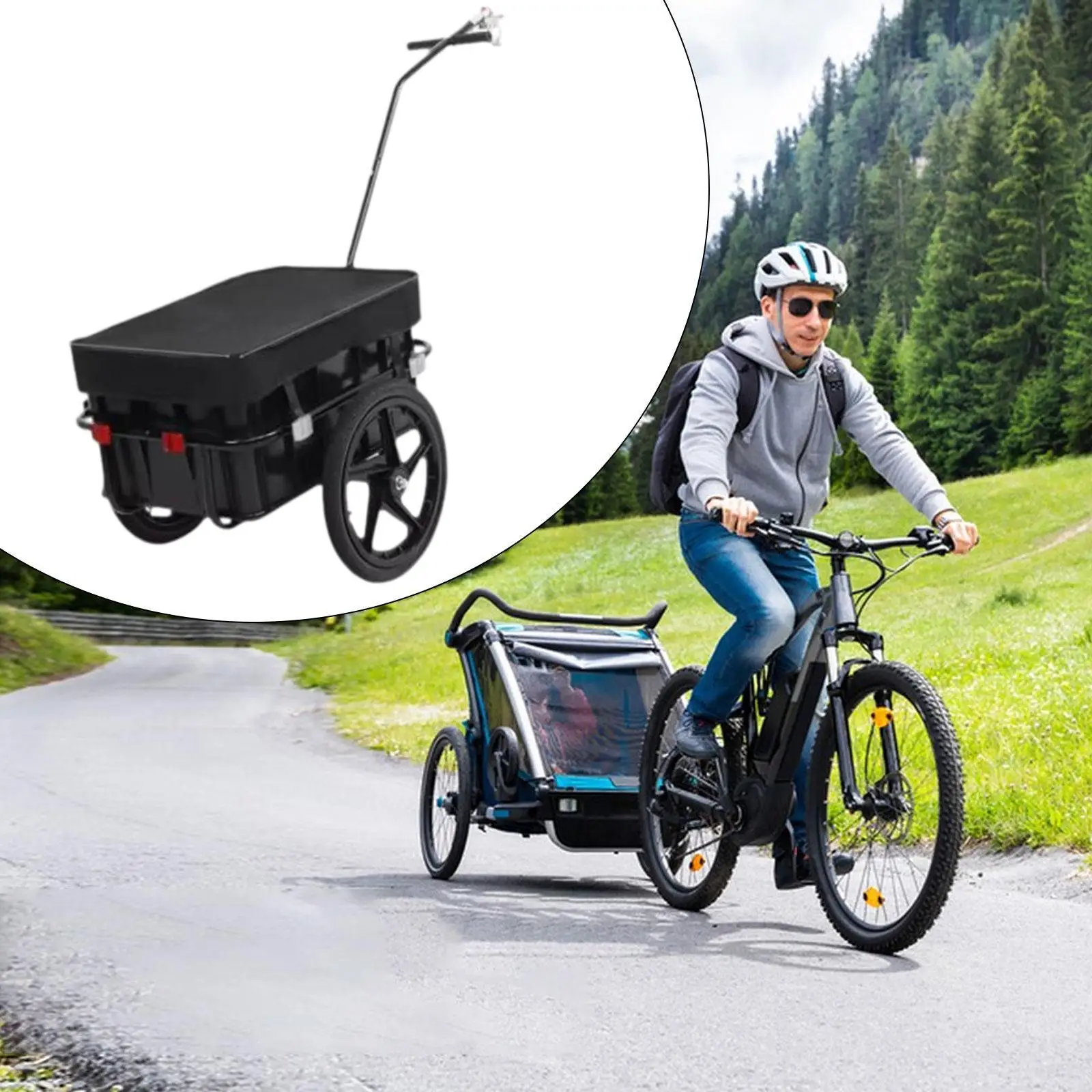 Bike Cargo Trailer Transport Portable Outdoor Wagon Carrier Universal Detachable Grocery Cart Bicycle Cargo Carrier with Wheels