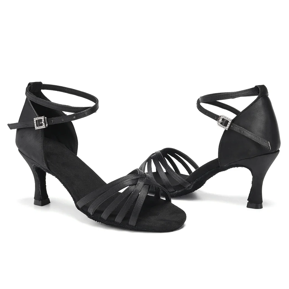 Femmes chaussures de danse pour filles dames chaussures de danse de salon latine Satin professionnel Salsa Tango chaussures de danse de fête chaussures d'entraînement