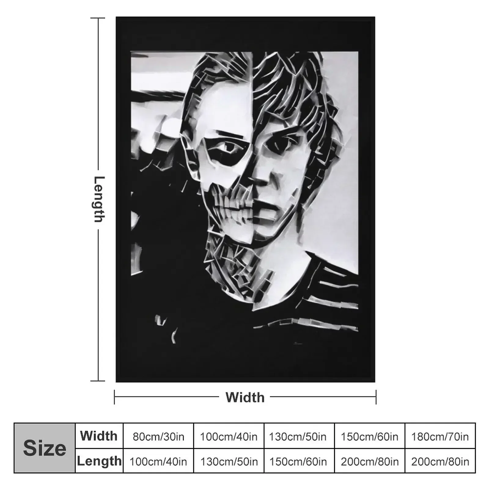 Tate Langdon Skull Designer Throw Blanket Sleeping Bag bed plaid Soft Plaid Flannel Fabric Blankets