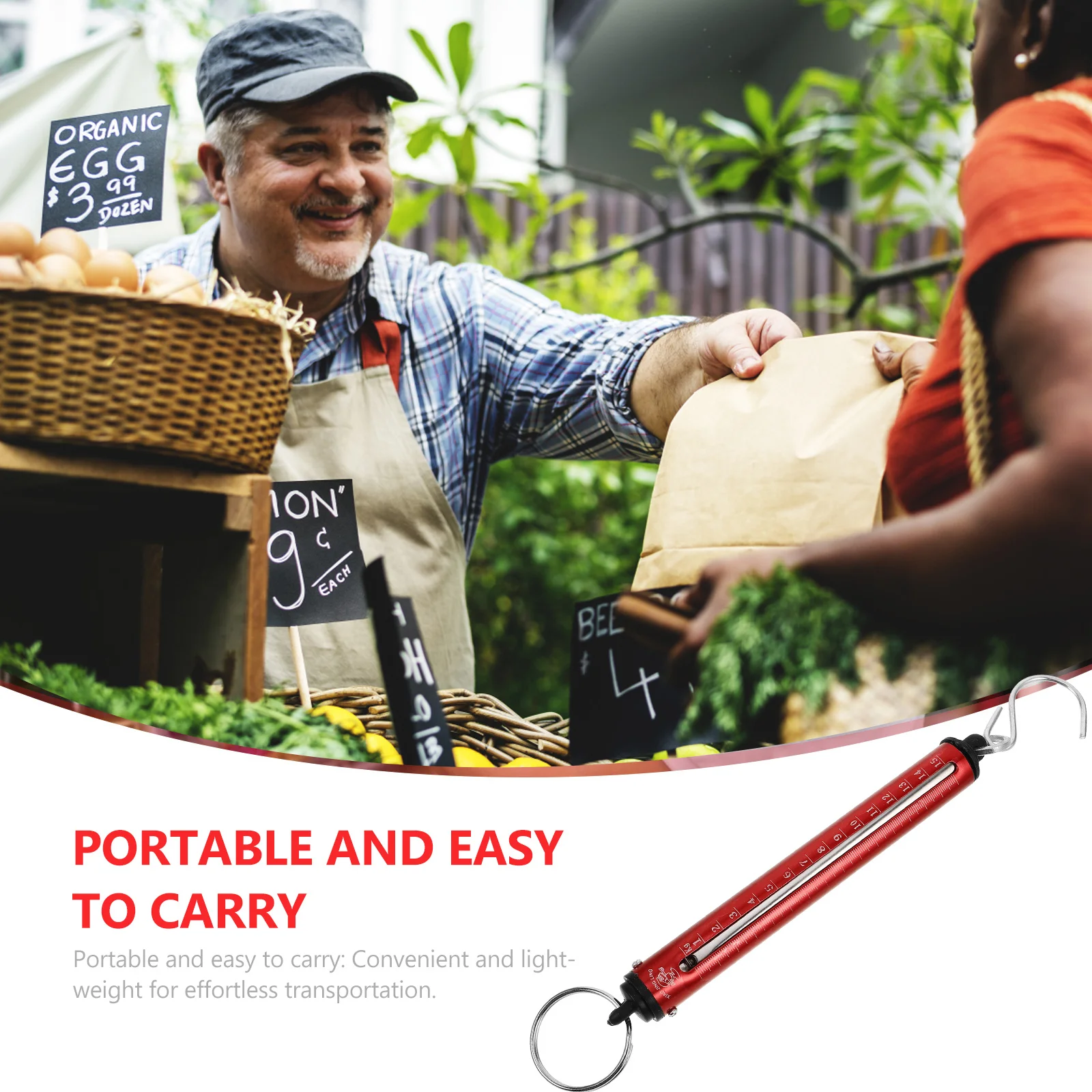 

Bright Color Mechanical Spring Scale Portable Handheld Luggage Weight Mini Hanging Scale Compact Versatile Travel Accessory