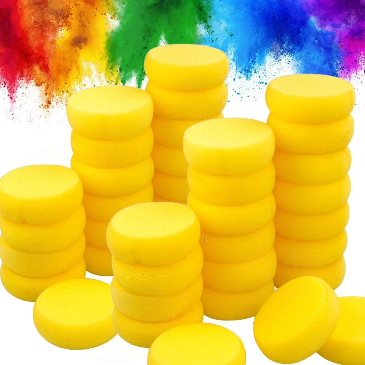 

70 Pack Paint Sponge Synthetic Sponge Thickness Watercolor Round Sponges for Art Crafts Pottery Ceramics Clay Painting Wholesale