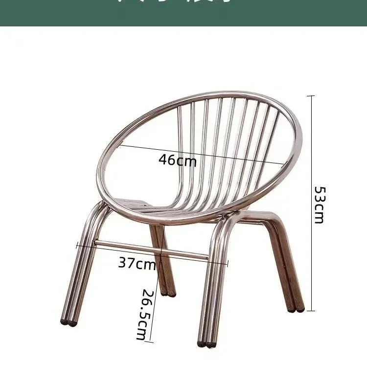 Thickened Stainless Steel Chair Backrest Children\'s Small Chair Family  Outdoor Leisure Rattan Chair New Model