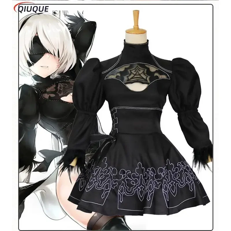S-5XL Nier Automata Cosplay Costume Yorha 2B Outfits Game Suits Women Role Play Costumes Girls Halloween Party Fancy Dress