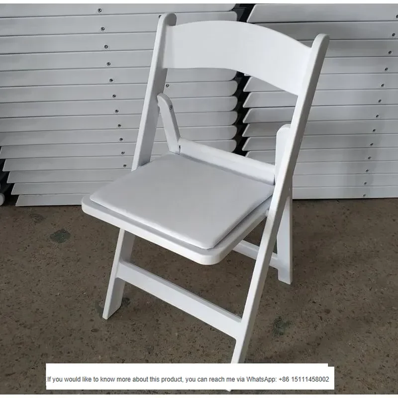 Premium 20-Pack White Cushioned Resin Folding Chairs – Stackable, Portable for Outdoor Weddings/Banquets/Parties