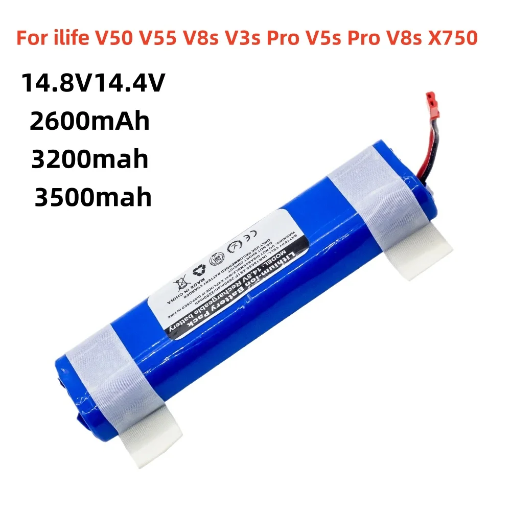 

. new 14.8V14.4V2600mAh 3500mah Good Quality Battery For ilife V50 V55 V8s V3s Pro V5s Pro V8s X750 Robot Vacuum Cleaner Battery