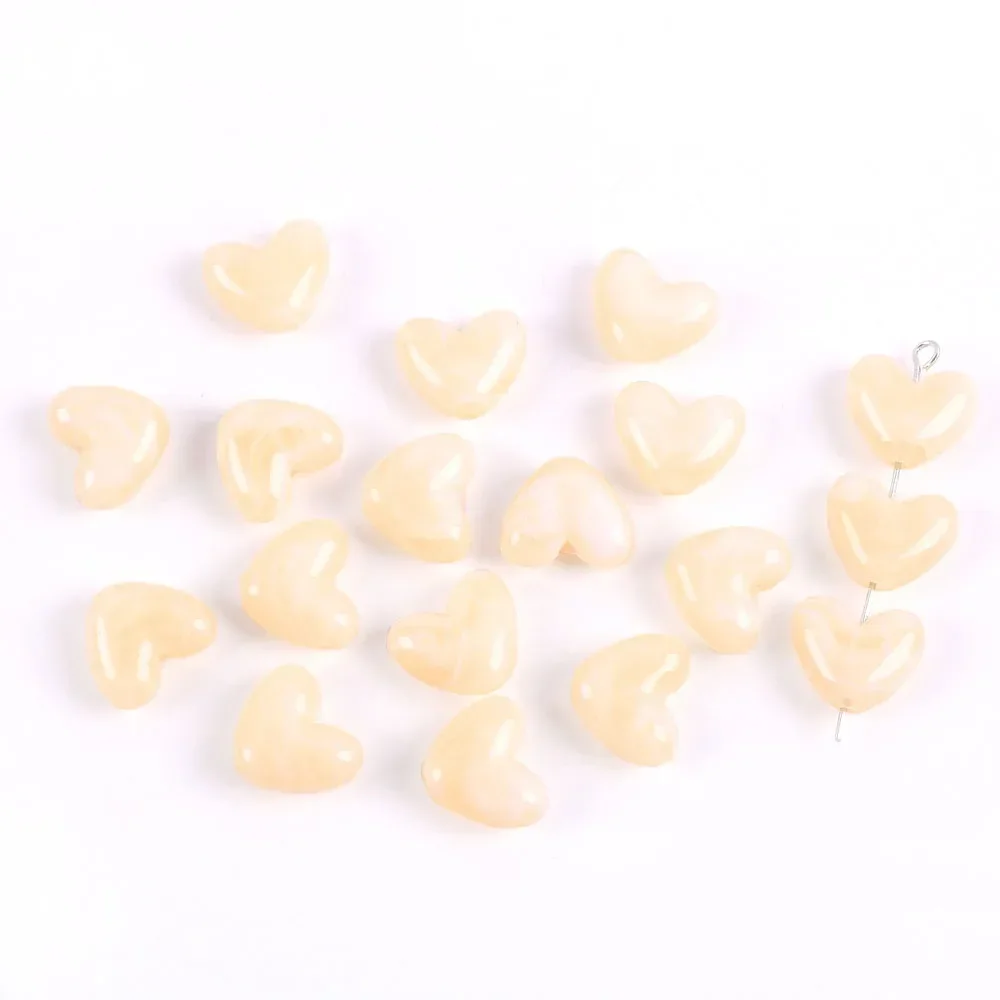 10 stuks imitatie steen liefde hartvorm acryl kralen voor sieraden maken DIY handgemaakte armband porseleinen kralen accessoires