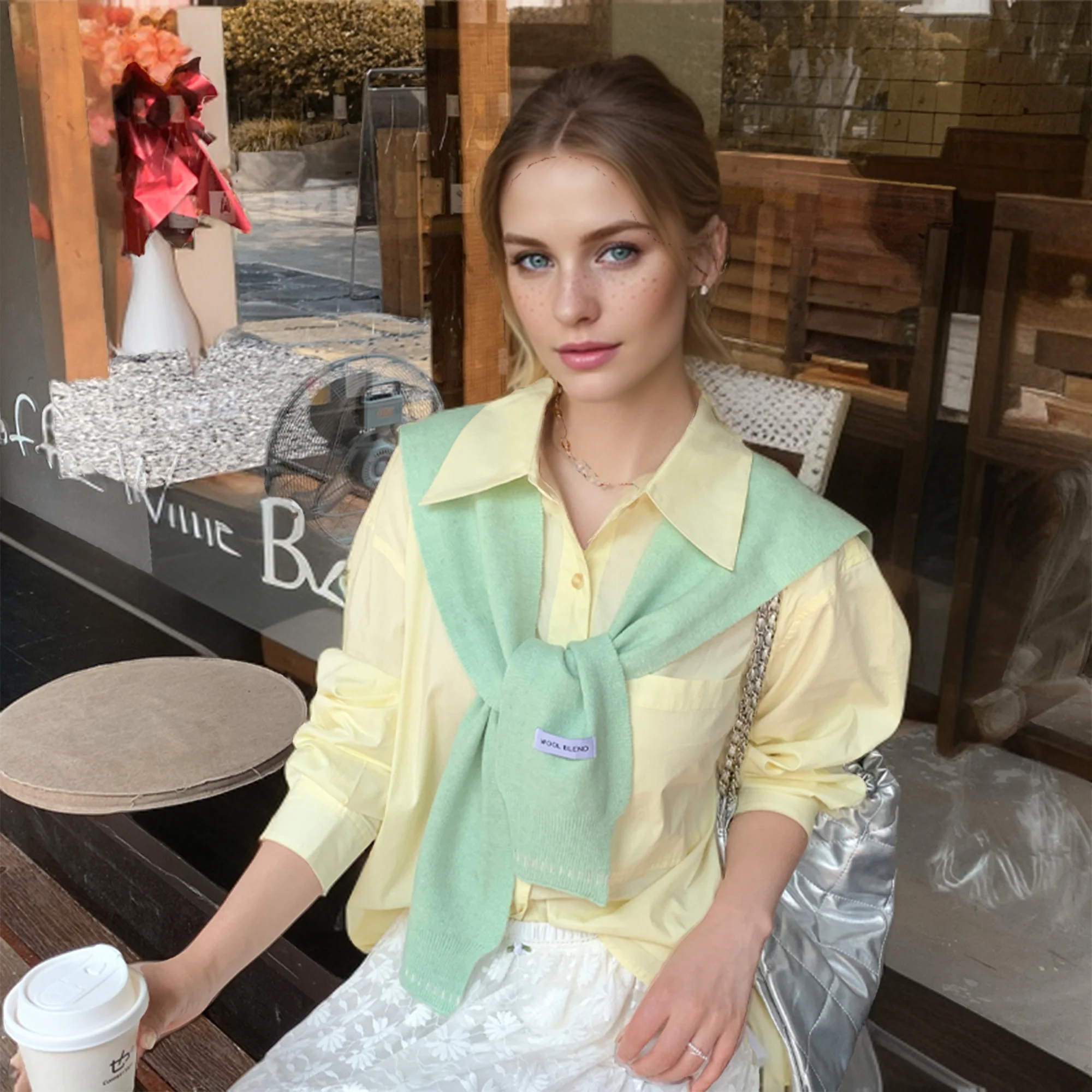 New Knitted Wool Sc… - image