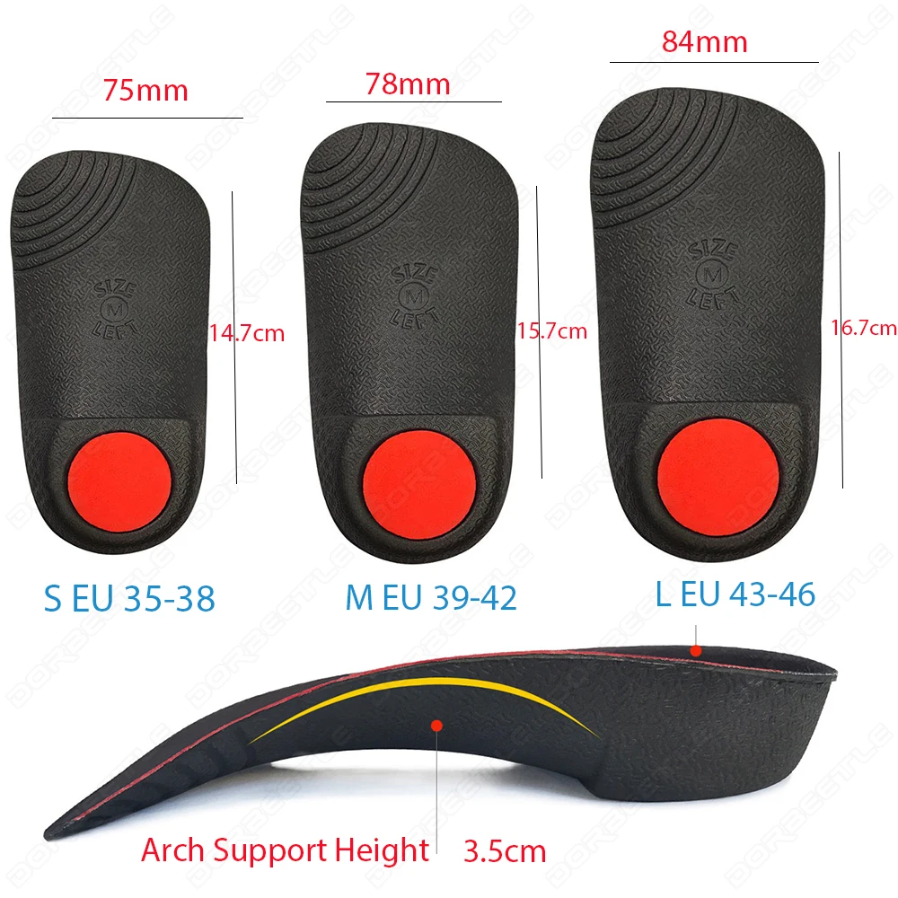 VTHRA Orthotic Shoe Accessorie Insert Insoles Hard Arch Support 3.5cm Half Shoe Insoles For Shoes Sole Fixed Heel Orthopedic Pad