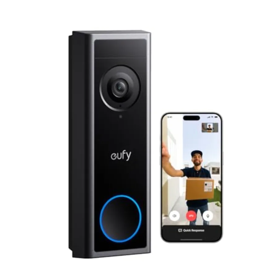 Video doorbell bundle for home security: 4K FHD, battery/wired powered, head-to-toe view, live video call, 24/7 recording, huma