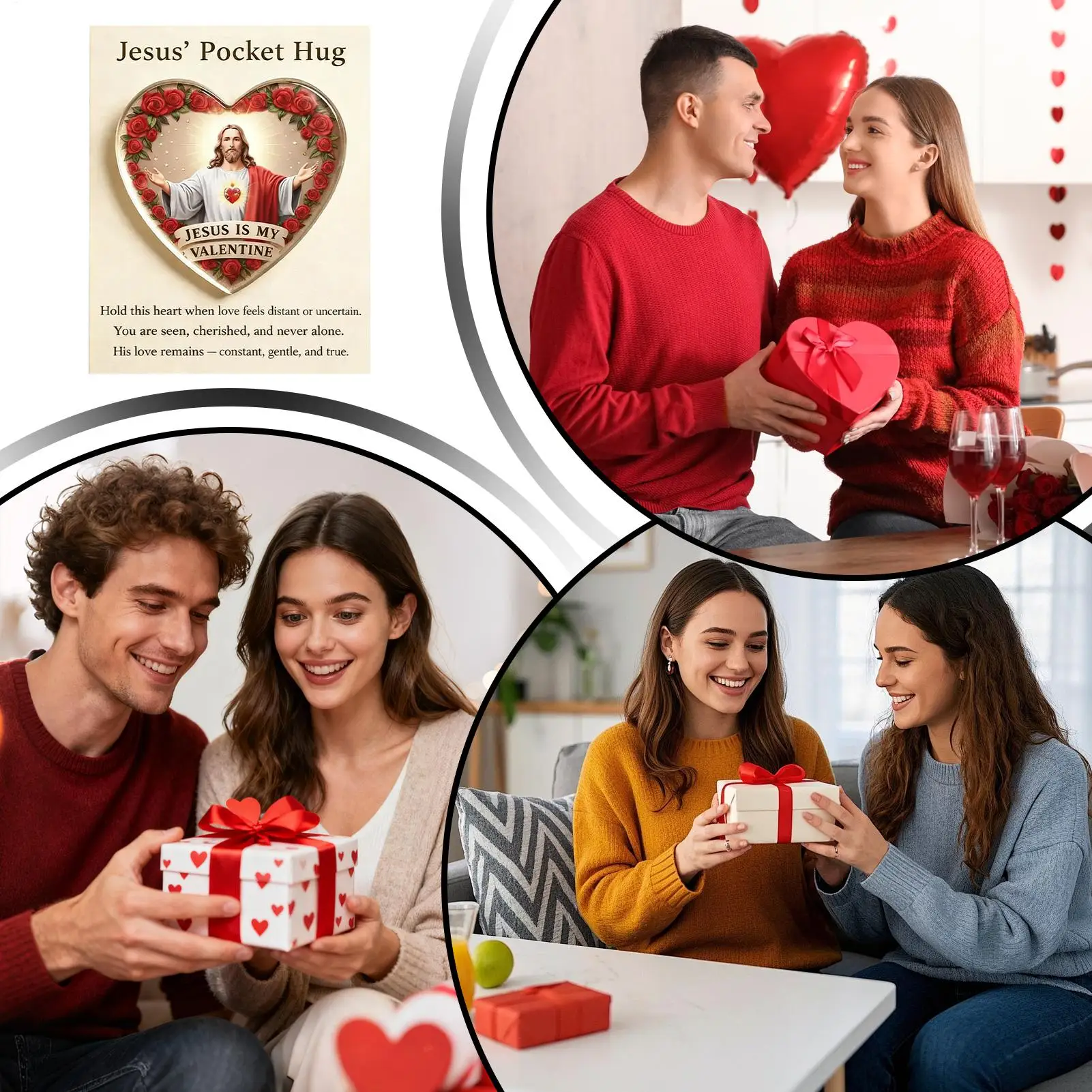 2D Acrylic Little Pocket Jesus Hug Cards Pocket Jesus Valentines Day Encouragement Cards For Friends And Family