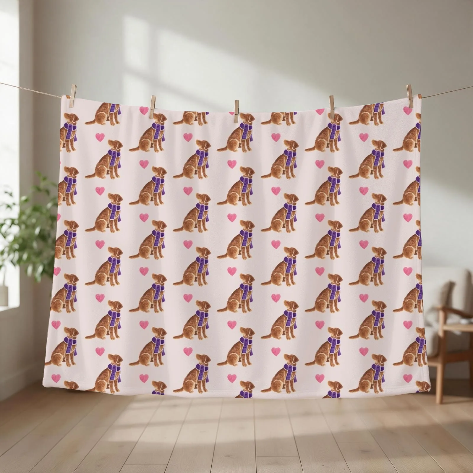 Watercolour Chessie Throw Blanket Moving Shaggy Furry Sofa Quilt Blankets