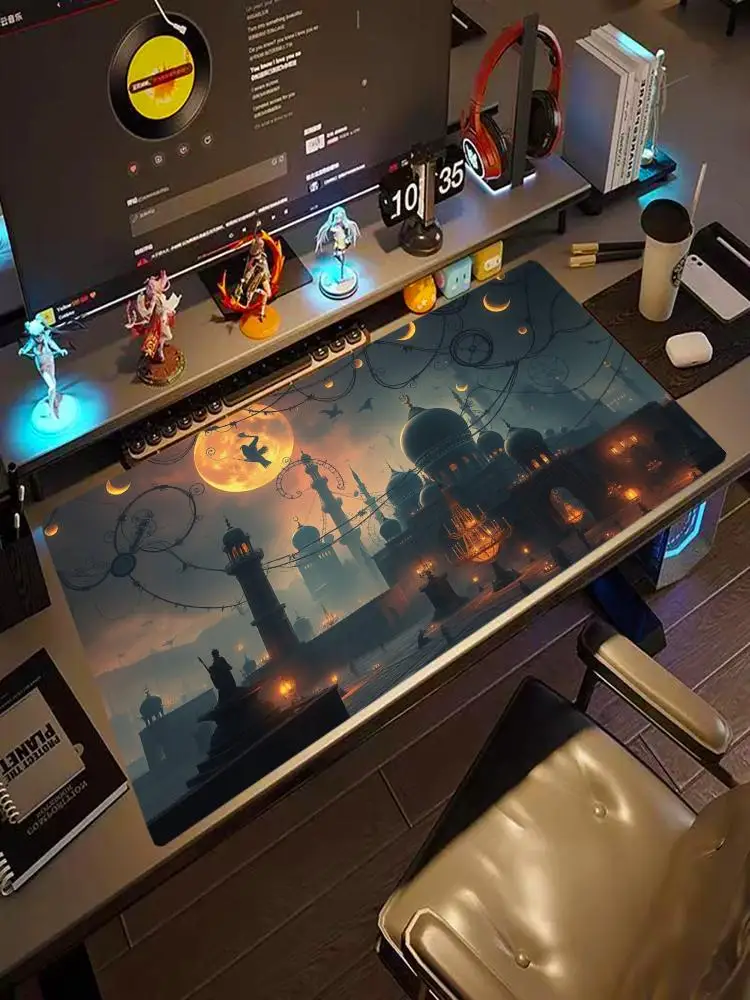 

Hot selling cartoon two-dimensional keyboard mouse pad oversized natural rubber non-slip office pad non-slip