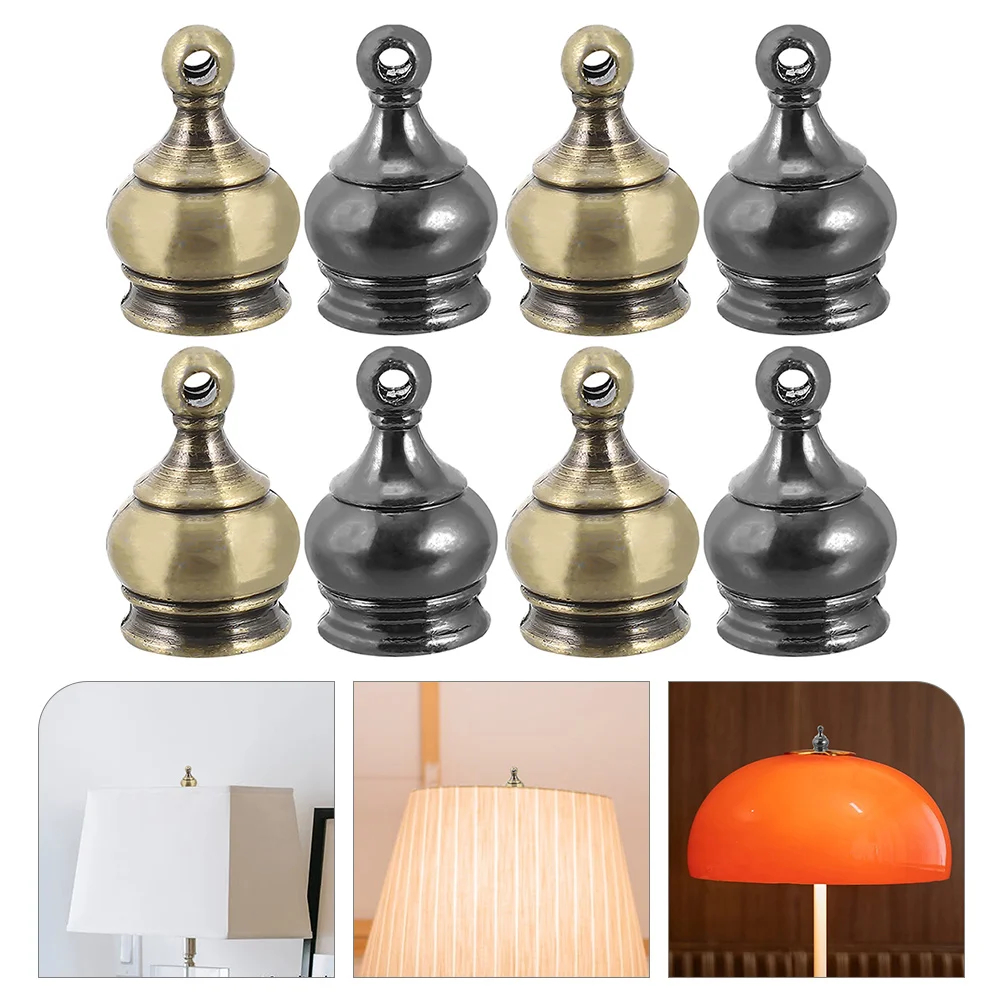 8 Pcs Chandelier Cap Nuts Table Lamp Decoration Finial Decorate Beautiful Accessory Harp Zinc Alloy Light Screw Caps DIY