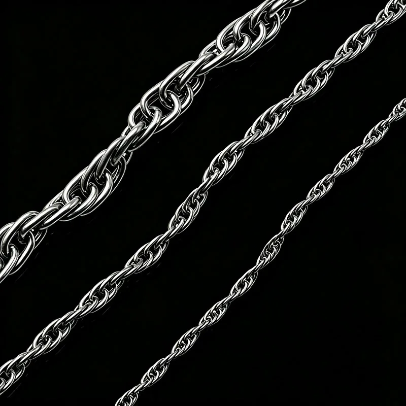 pure-titanium-olive-chain-necklace-hypoallergenic｜25-40-70mm-widths｜40-100cm-adjustable｜-luxury-layering
