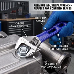 Short Shank Adjustable Spanner Mini 4/5/6/8 Inches Adjustable Torque Wrench Locking Plastic Pipe Fitting Installation Hand Tools