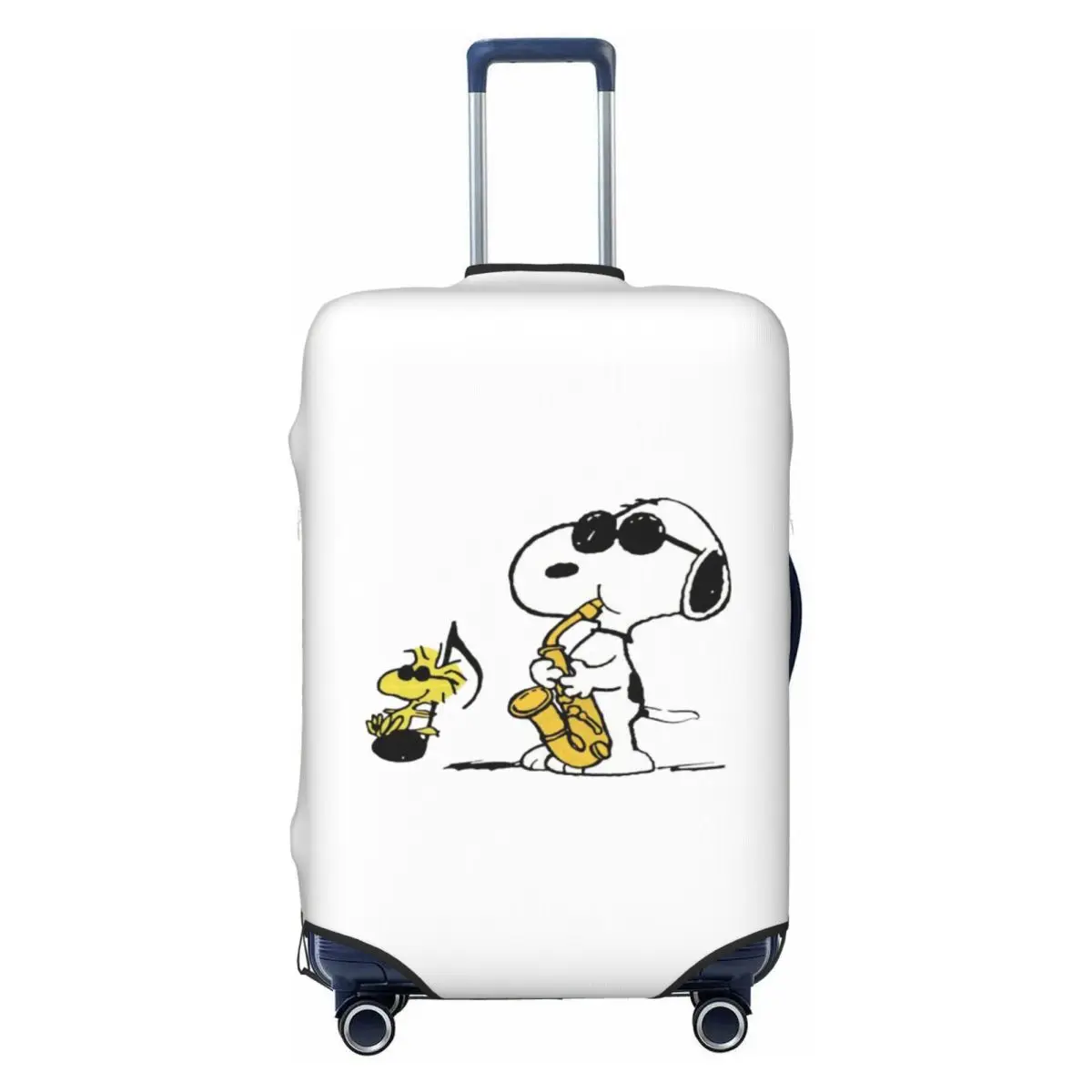 

Custom S-snoopys Saxophone Music Travel Luggage Cover Dust Proof Suitcase Cover Protector Fit 18-32 Inch