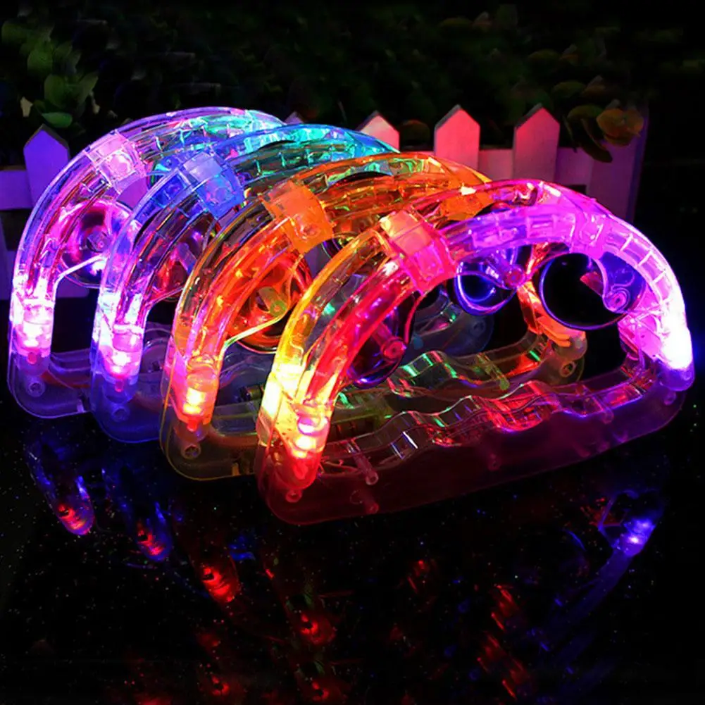 LED Tambourine Glowing 4 Light 3 Functions Electronic Bell Flashing Musical Instrument Shaking Toy For Christmas Birthday P I3L1