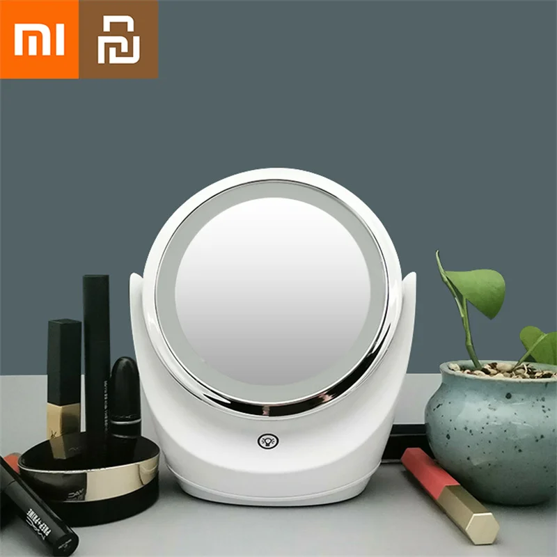 Cermin Xiaomi Yoipin 1X5X Pembesaran 360 Derajat Rotasi Portabel Dua Sisi Desktop Cerdas dengan Cermin Rias Ringan