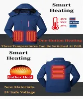 Winter Men Women New Warm Windbreaker Waterproof Windproof Hooded Heated Clothing Heated Jacket USB Electric Heating Jacket