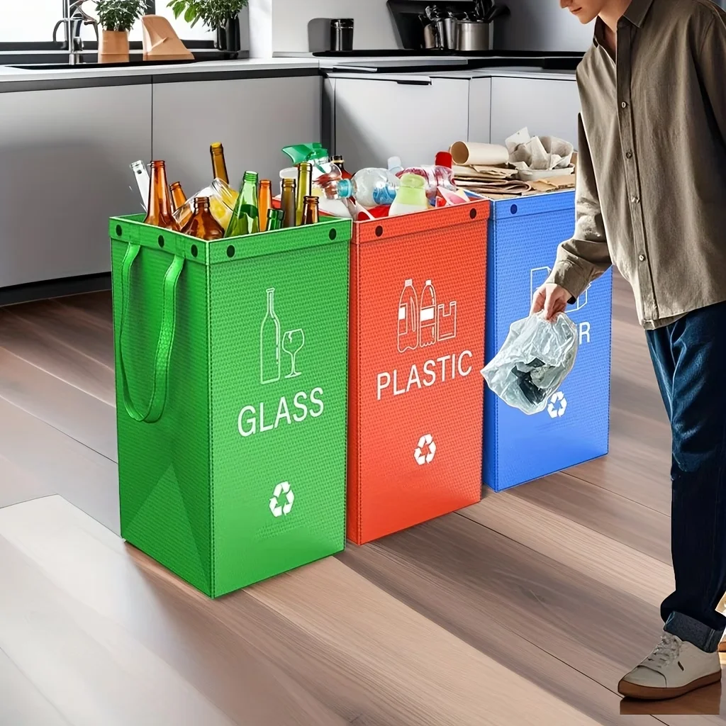 1/3pcs Large Capacity Foldable Trash Can, Easy to Clean & Durable for Home Kitchen, Multi-Scene Use, Portable and Compact Design