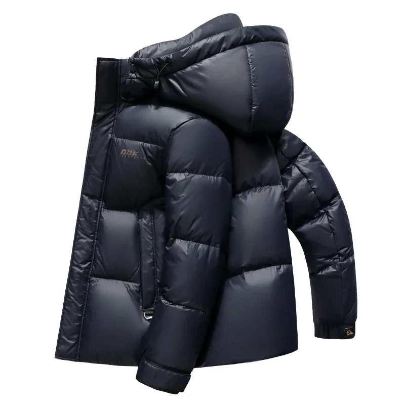 New Hooded Thickened Black and Gold Short Down Jacket White Duck Down Cold-proof Casual Jacket Men's Jack Men Winter Jacket