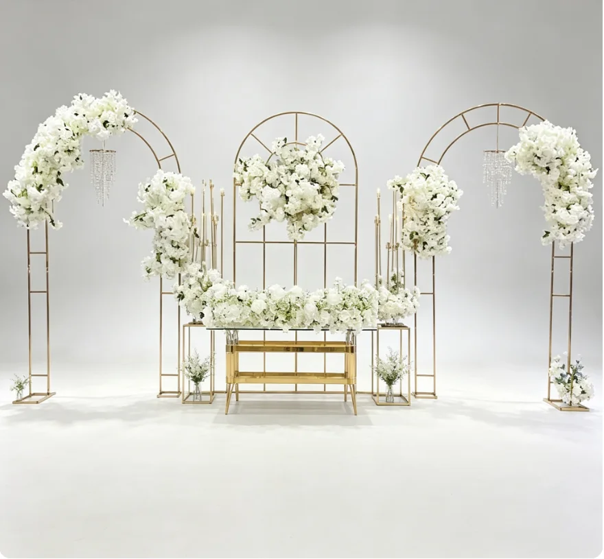 1-3 Stück Hochzeitskulissen: Bühnenbogen, Hintergrundgitter, neue Hochzeitsdekorationen, schmiedeeiserner Kombinationsbogen – Detail 1