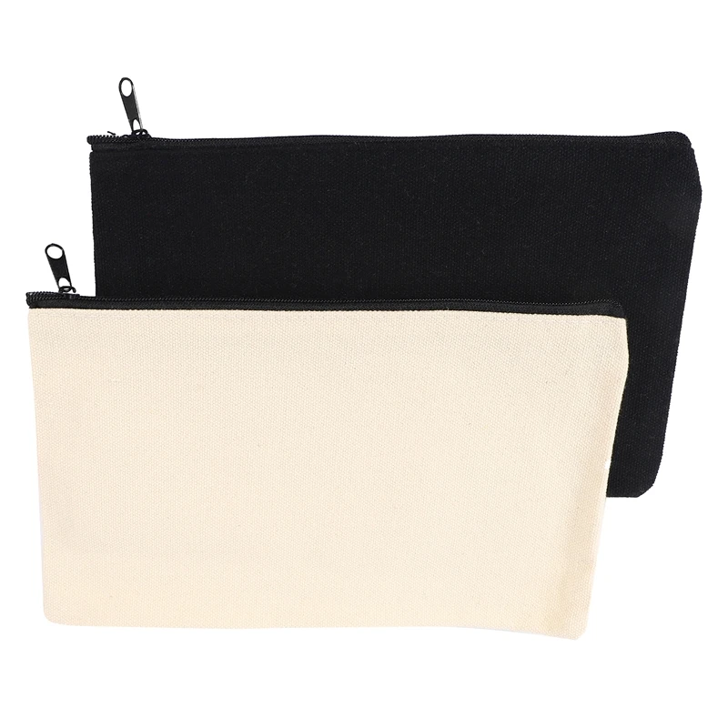 

20Pcs Canvas Makeup Bags Zipper Pouch Bags Pencil Case Blank DIY Craft Bags Cosmetic Pouch For Travel DIY Craft School