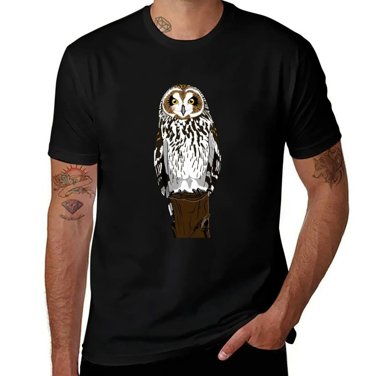 Short-Eared Owl T-Shirt man clothes graphic t shirts vintage clothes anime tshirt men graphic t shirts