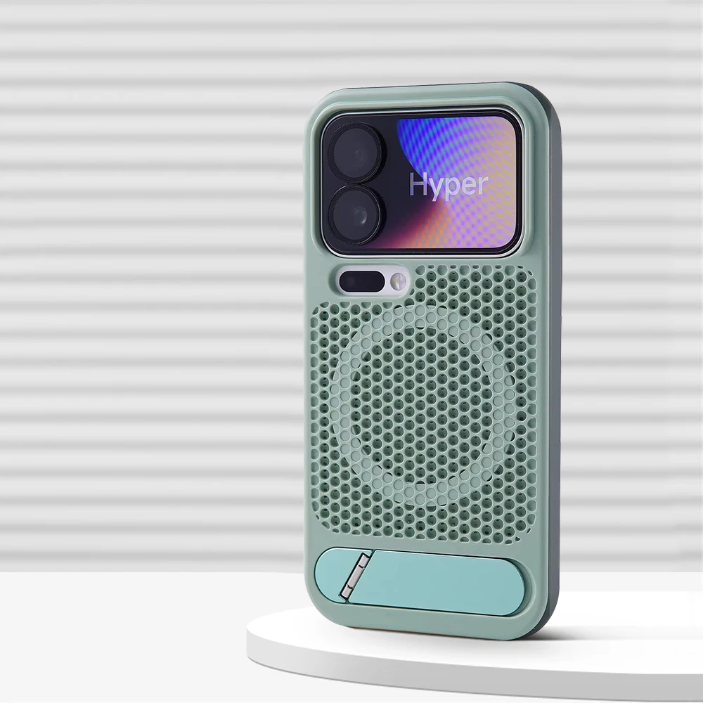 Luksusowe etui z magnetycznym bumperem rozpraszającym ciepło do Xiaomi MI 17 17Pro 17 ProMax, siatkowe, oddychające, odporne na wstrząsy, z uchwytem.