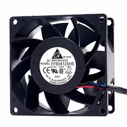 New FFB0812SHE 12V 0.87A 8cm 80mm 8038 dual ball bearing cooling fan violence for Delta 80*80*38mm