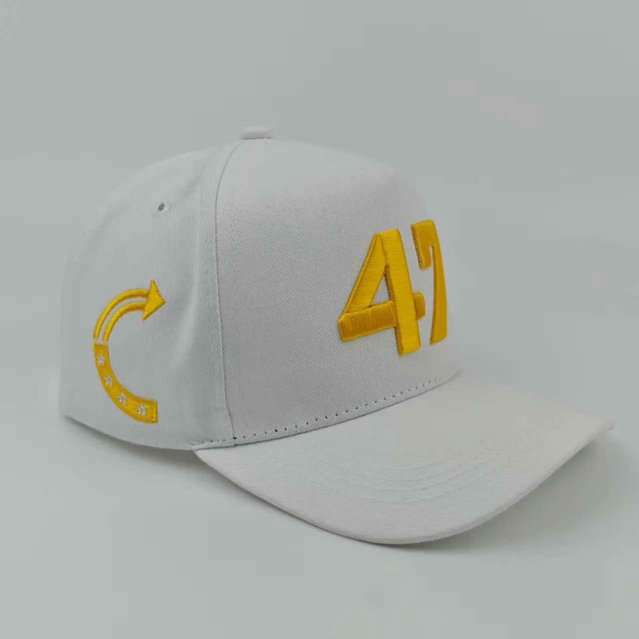 Charlie Kirk Hut, Goldstickerei, USA 47, Baseballkappe für Männer und Frauen, republikanische Geschenkhüte, weiß – Detail 2