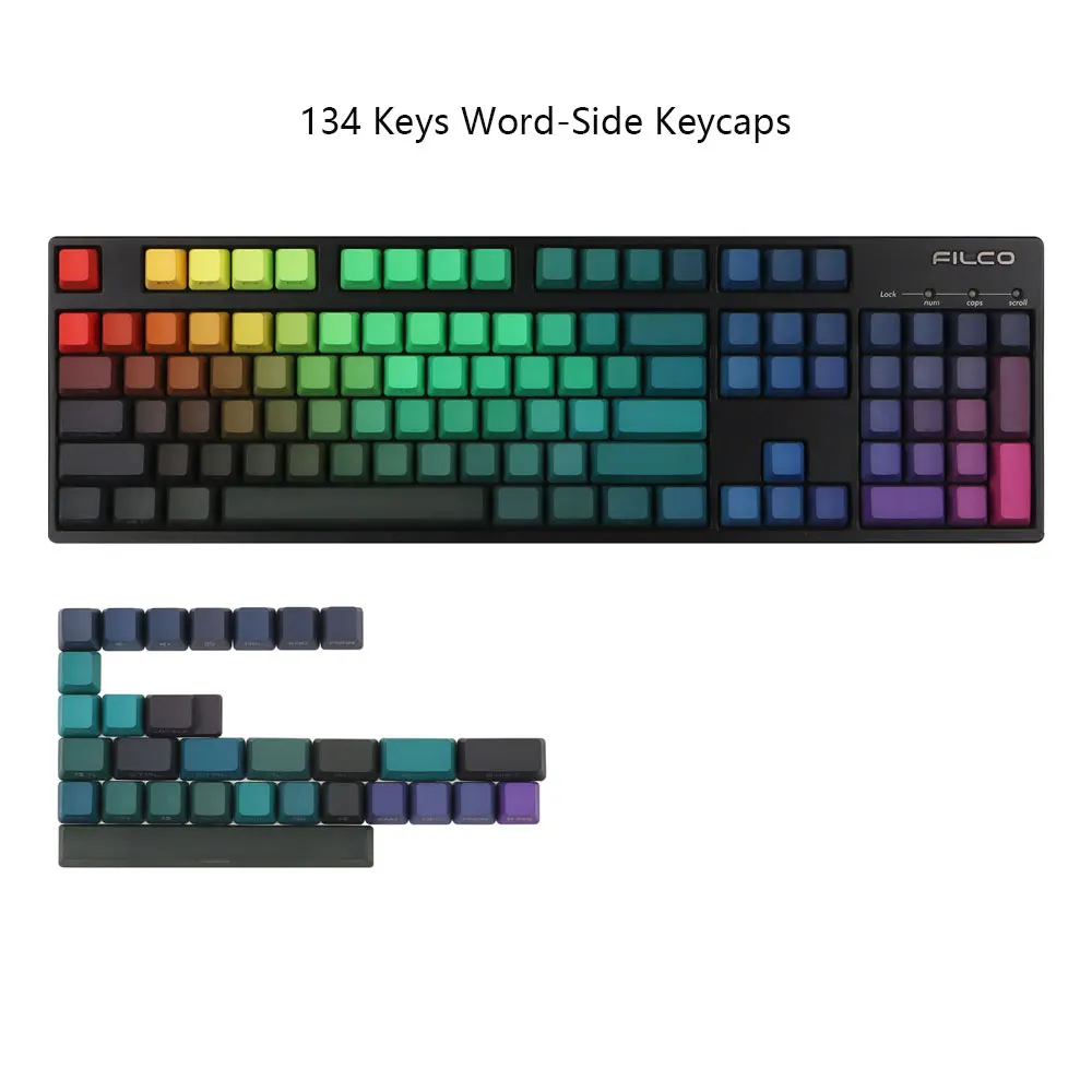 Imagem -06 - Prism Light Tema Conjunto Completo Keycaps Oem Altura Pbt Sublimação Térmica para 61 64 68 75 87 104 123 134 Chaves