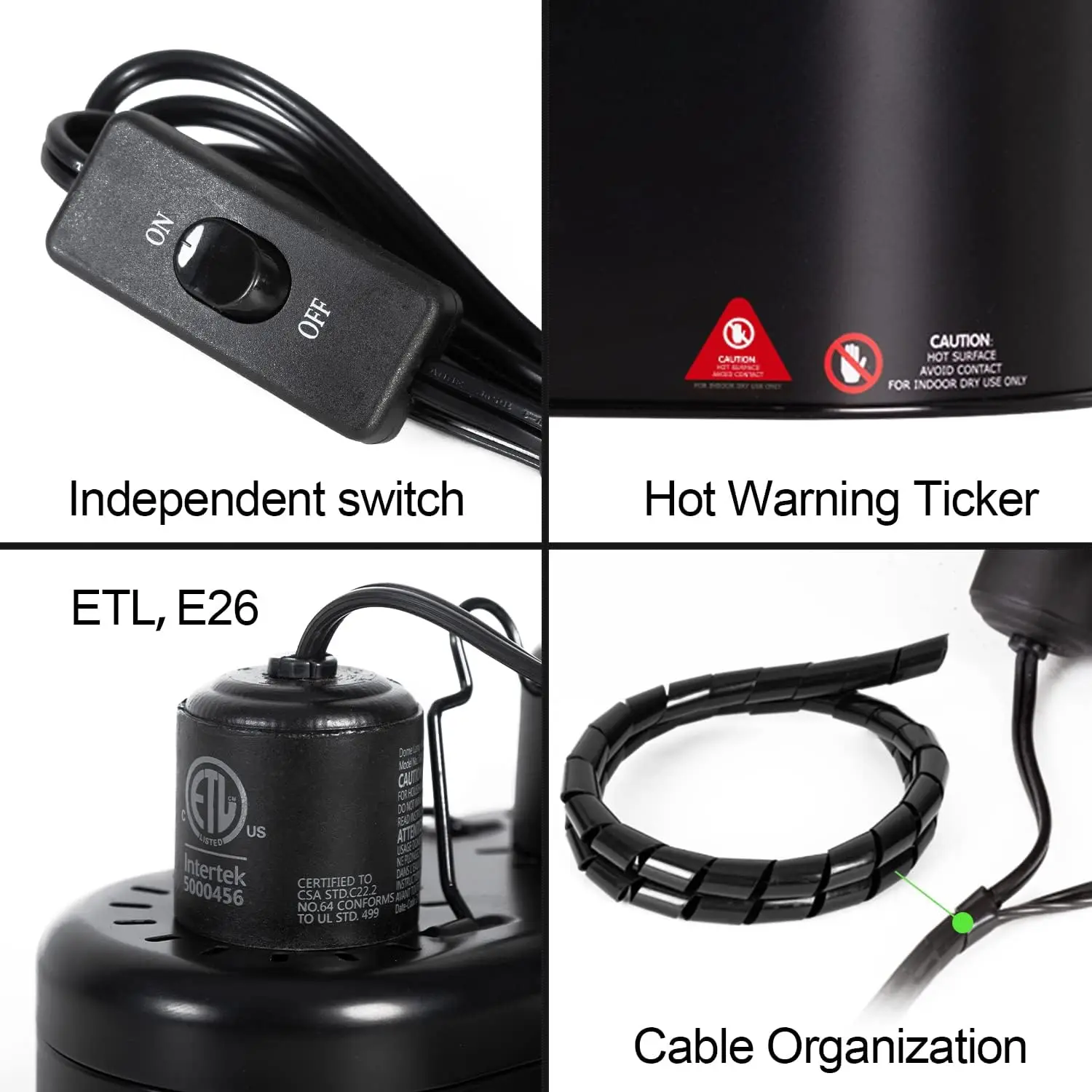 Dubbele reptielenwarmtelamp met 100W UVA-daglichtlamp en infraroodzender voor terraria