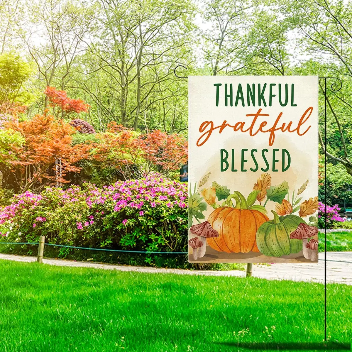 Thanksgiving Pumpkin Garden Flag Fall Autumn Pumpkin Garden Flag for Outside Holiday Outside Outdoor Patio Lawn Decorations  GGX